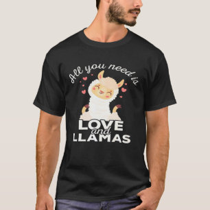 Liefde En Llama's Moppige Hartjes Dierenliefhebber T-shirt