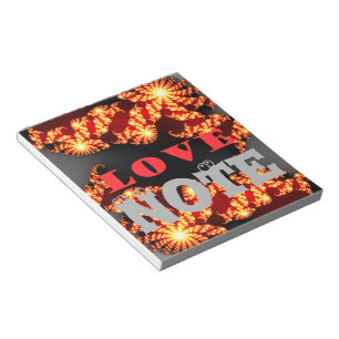Liefde en pure liefde stralen van de univerNotepad Notitieblok