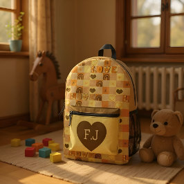 Liefde en regenbogen geel bedrukte rugzak