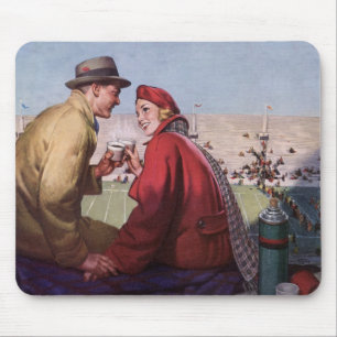 liefde en Romance, een paar bij Football Game Muismat