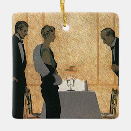  liefde en Romance, elegant avondeten Keramisch Ornament (Voorkant)