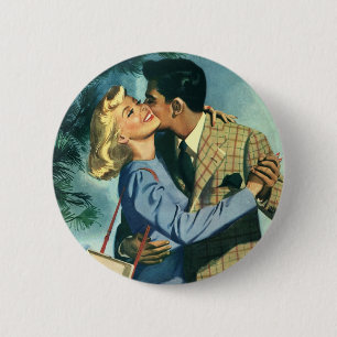 liefde en Romance, kerstdans Ronde Button 5,7 Cm