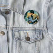 liefde en Romance, kerstdans Ronde Button 5,7 Cm (In situ)