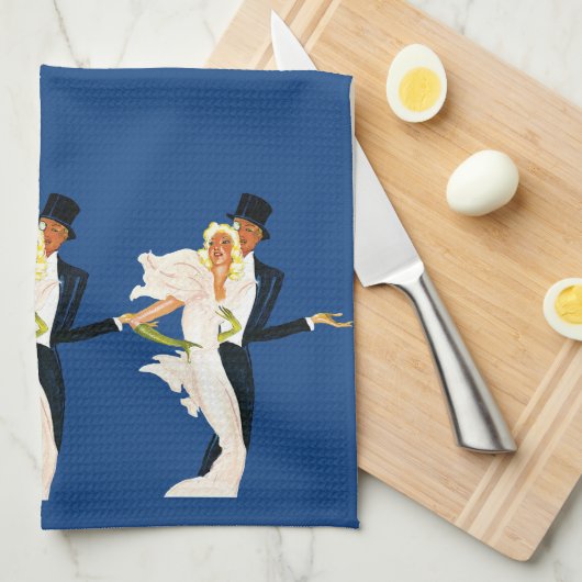 liefde en Romance, Modern Wedding Couple Theedoek (Quarter Fold)