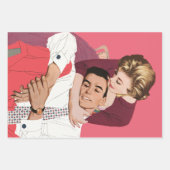 liefde en Romance, Passen getrouwd in roze Inpakpapier Vel (Voorkant)