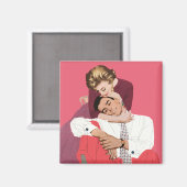  liefde en Romance, Passen getrouwd in roze Magneet (Voorkant / Achterkant)
