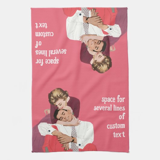 liefde en Romance, Passen getrouwd in roze Theedoek (Verticaal)