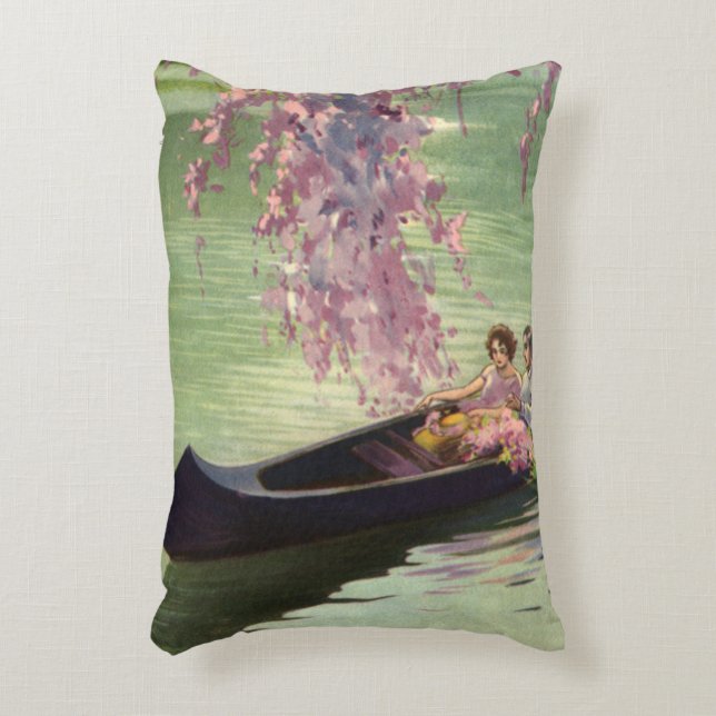  liefde en Romance, Romantic Canoe Ride Accent Kussen (Voorkant(Verticaal))