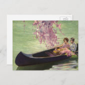  liefde en Romance, Romantic Canoe Ride Briefkaart (Voorkant / Achterkant)