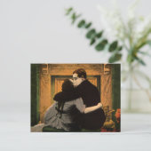  liefde en Romance, Romantic Fireplace Kiss Briefkaart (Staand voorkant)