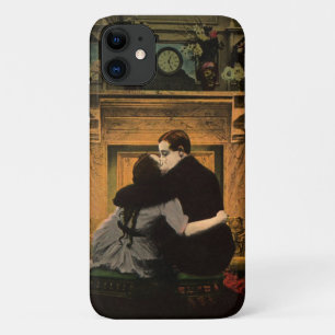  liefde en Romance, Romantic Fireplace Kiss iPhone 11 Hoesje