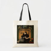 liefde en Romance, Romantic Fireplace Kiss Tote Bag (Voorkant)