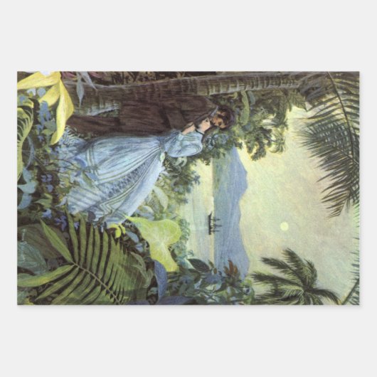 liefde en Romance, Romantisch tropisch Uitzicht Inpakpapier Vel (Voorkant)