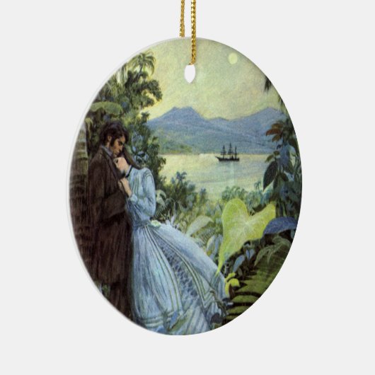  liefde en Romance, Romantisch tropisch Uitzicht Keramisch Ornament (Rechts)