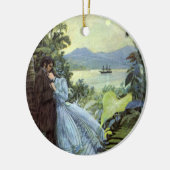  liefde en Romance, Romantisch tropisch Uitzicht Keramisch Ornament (Links)