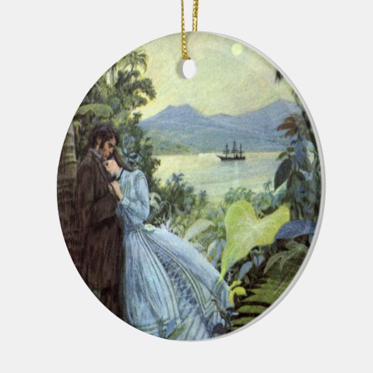  liefde en Romance, Romantisch tropisch Uitzicht Keramisch Ornament (Links)