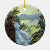  liefde en Romance, Romantisch tropisch Uitzicht Keramisch Ornament (Achterkant)