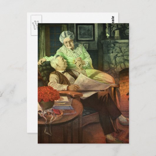 liefde en Romance; Romantische grootouders Briefkaart (Voorkant / Achterkant)