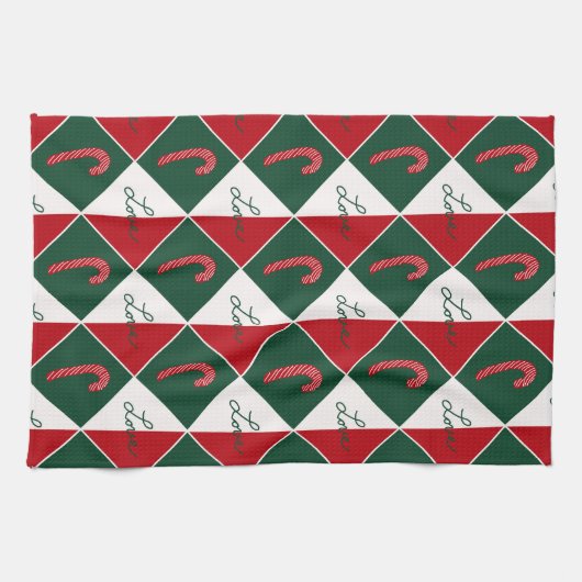 Liefde en snoep Canes Theedoek (Horizontaal)