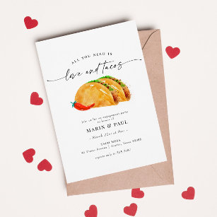 Liefde en Tacos Engagement Party Kaart