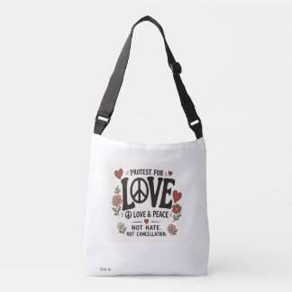 Liefde en vrede crossbody tas