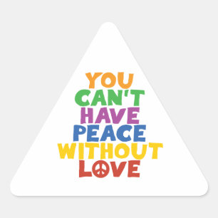 Liefde en vrede driehoek sticker