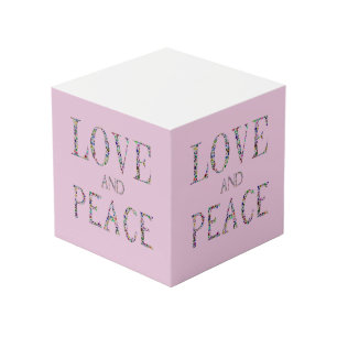 Liefde en Vrede - Edelstenen Lettering Design Kubus