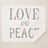 Liefde en Vrede - Edelstenen Lettering Design Sherpa Deken (Voorkant (horizontaal))