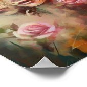 Liefde en vrede, een modern Abstract Roos art prin Poster (Hoek)