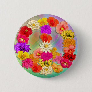 Liefde en vrede... en Flowers Button