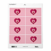 Liefde en vrede etiket (Full Sheet)