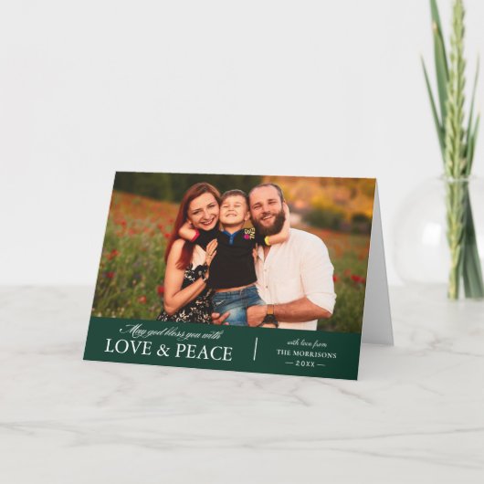 Liefde en Vrede Foto Feestdagen Kaart (Voorkant)