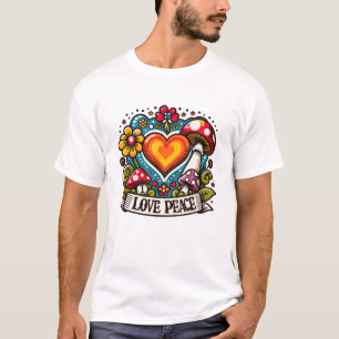 Liefde en Vrede Hart – Inspirerend T-shirt