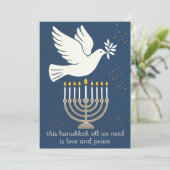 Liefde en Vrede Klassieke en Elegante Custom Chano Feestdagenkaart (Staand voorkant)