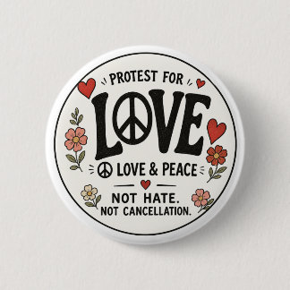 Liefde en vrede ronde button 5,7 cm