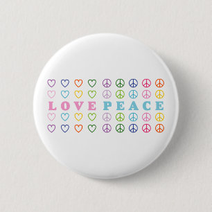 Liefde en vrede ronde button 5,7 cm