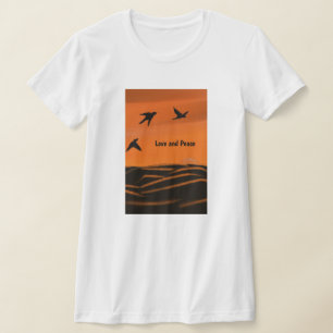 Liefde en Vrede T-shirt voor vrouwen