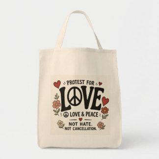 Liefde en vrede tote bag