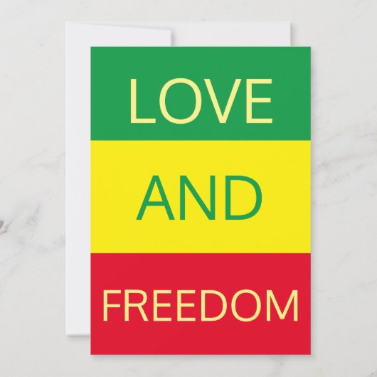 "LIEFDE EN VRIJHEID" - Juneteenth - Zomerbruiloft Kaart (Achterkant)