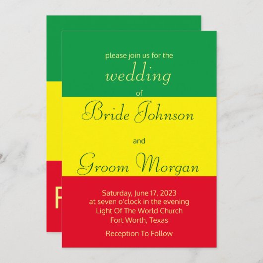 "LIEFDE EN VRIJHEID" - Juneteenth - Zomerbruiloft Kaart (Voorkant / Achterkant)