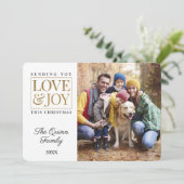 Liefde en vrolijk kerstfeest feestdagenkaart (Staand voorkant)