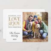 Liefde en vrolijk kerstfeest feestdagenkaart (Voorkant / Achterkant)