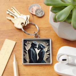 LIEFDE EN WEERSTAND Origami Premium Metal Sleutelh Sleutelhanger