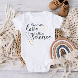 Liefde en Wetenschap IVF Quote Geel Zwart Tekst Romper