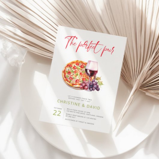 Liefde en Wijn Perfect Paar Douche Kaart