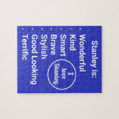 Liefde en woorden in blauw en wit legpuzzel (Horizontaal)