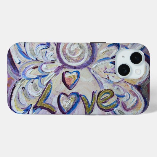 Liefde Engel Woord Kunst Aangepaste iPhone Case (Achterkant (horizontaal))