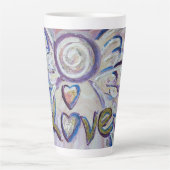 Liefde Engel Woord Kunst Custom Latte Mok Cup (Voorkant)