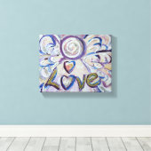 Liefde Engel Woord Kunst Verpakt Canvas (Insitu (Houten vloer))