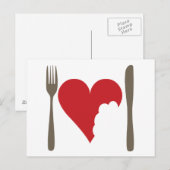 Liefde eten, liefdeshart briefkaart (Voorkant / Achterkant)